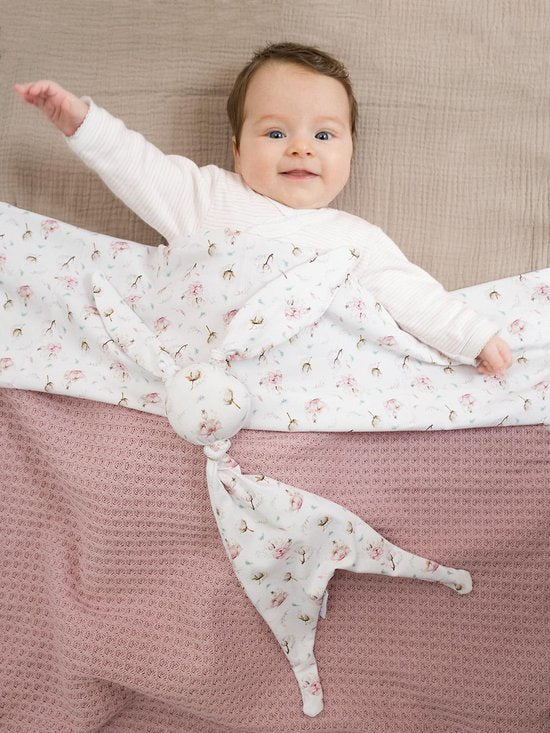 Cottonbaby ledikantdeken wafel gebreid, oud roze