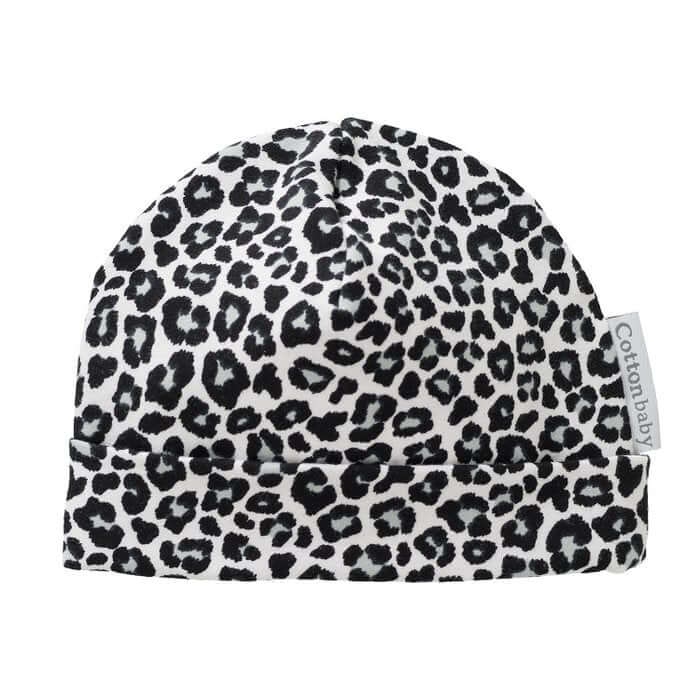 Cottonbaby babymutsje newborn panter grijs