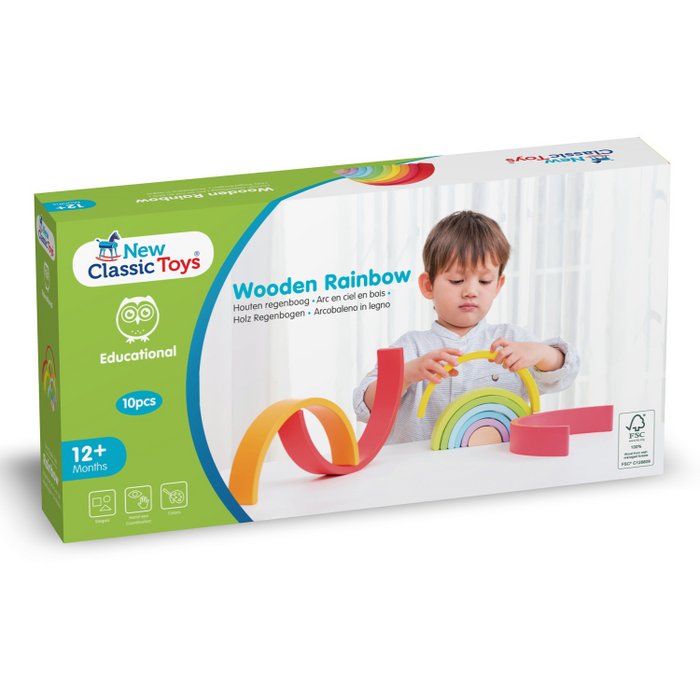 Verpakking van de regenboogwaaier. Voor kinderen vanaf 12 maanden.